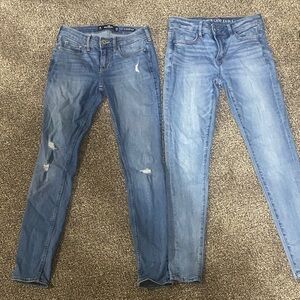 American Eagle Outfitter and Hollister Women's Light Blue Skinny Jeans